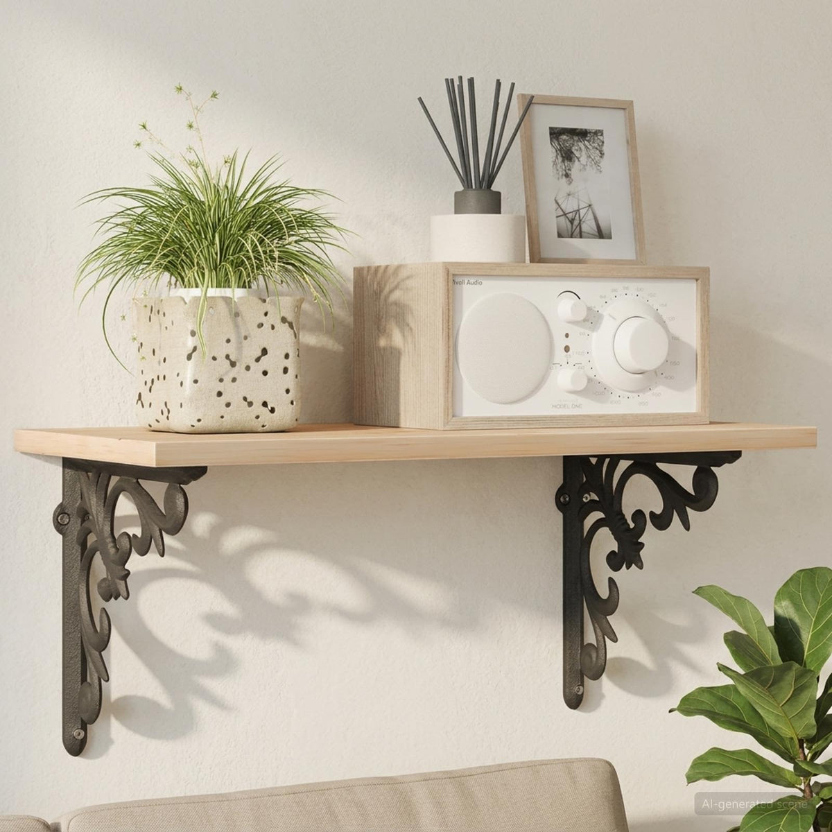 Wandplank Beugels 2 st Zwart 10 x 10 x 2,8 cm Staal is nu te koop bij PeponiXL, paradijselijk wonen!