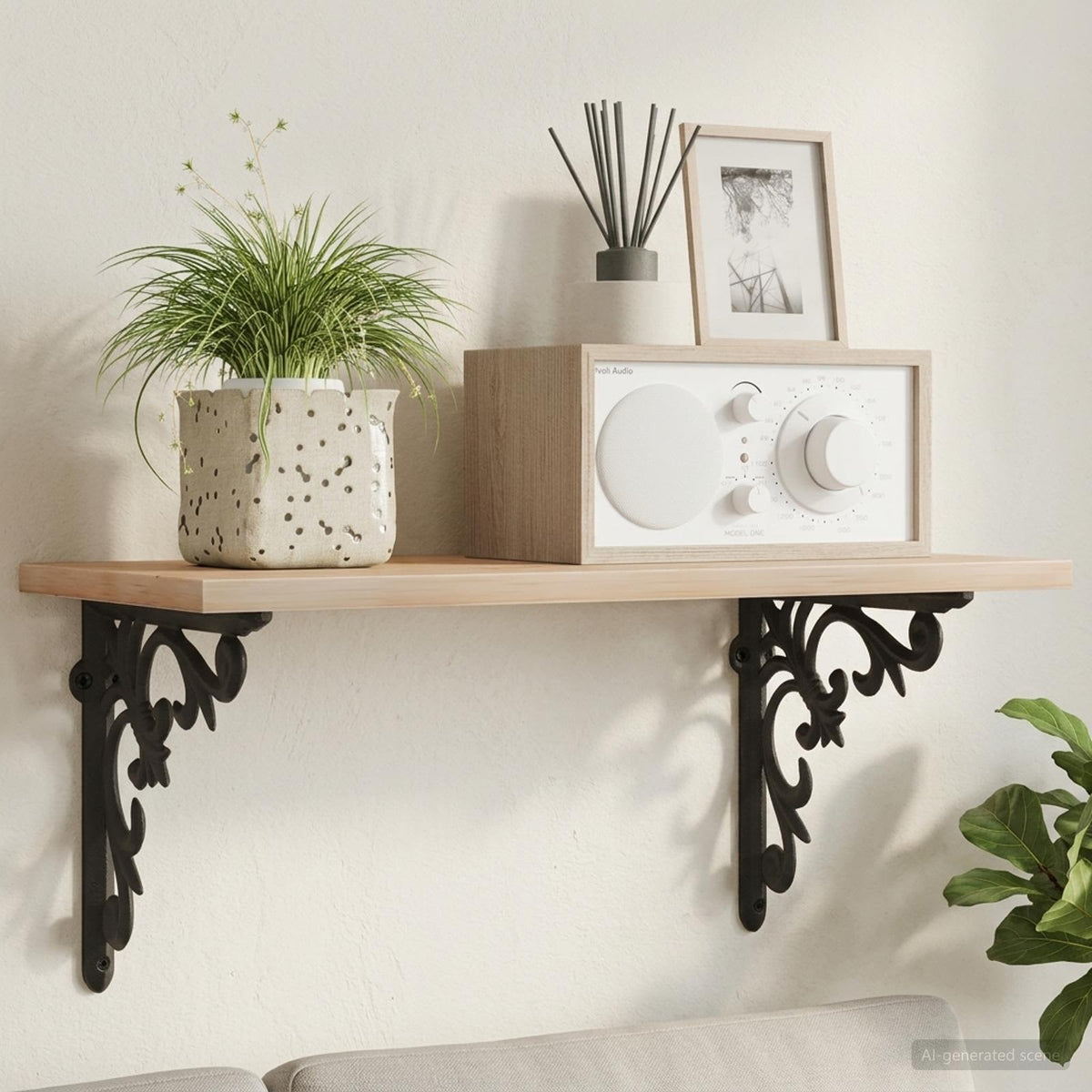 Wandplank Beugels 2 st Zwart 14,5 x 14,5 x 3 cm Staal is nu te koop bij PeponiXL, paradijselijk wonen!