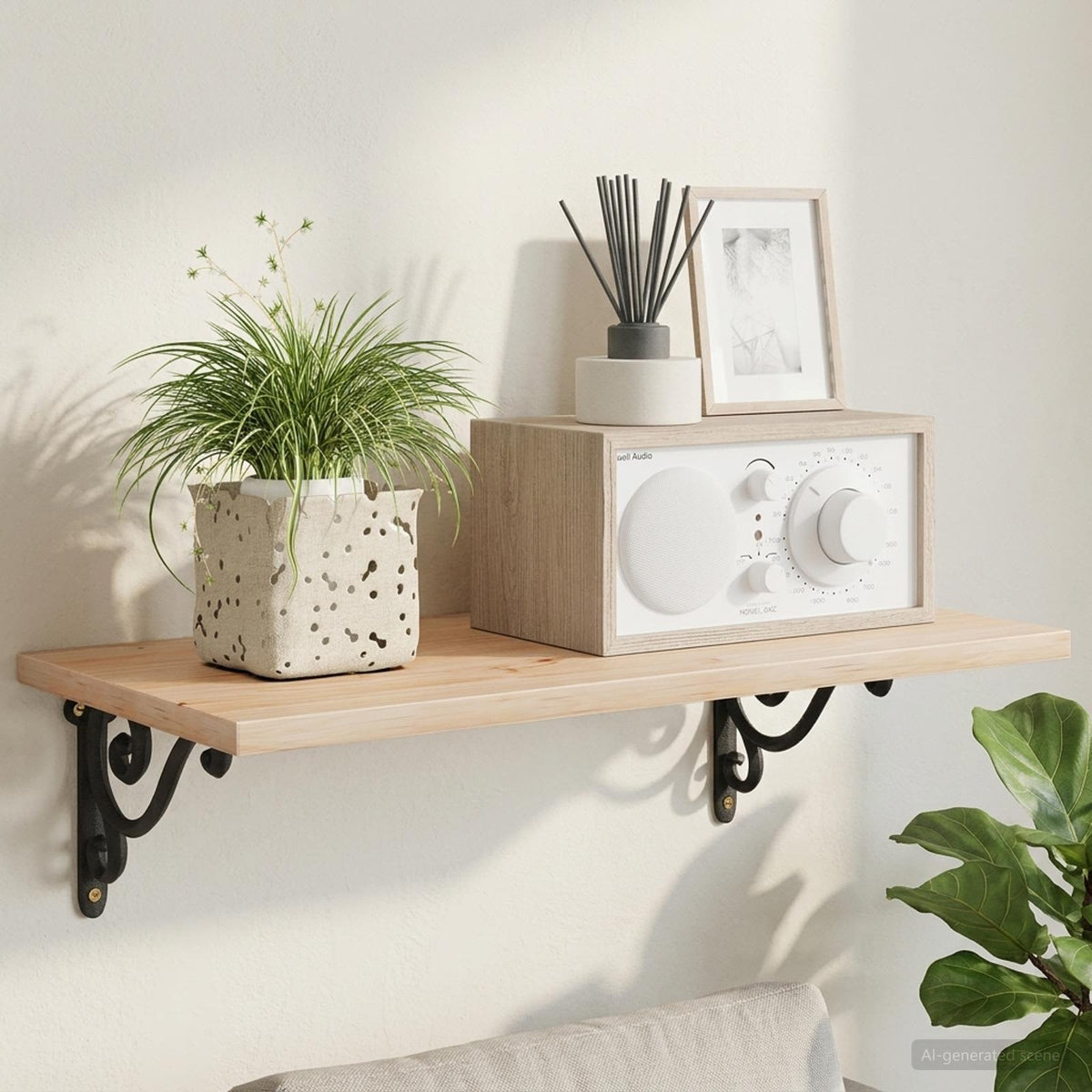 Wandplank Beugels 2 st Zwart 12 x 14 x 3 cm Staal is nu te koop bij PeponiXL, paradijselijk wonen!