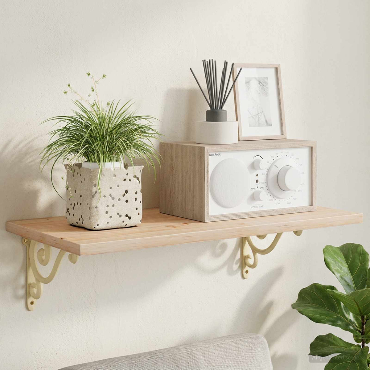 Wandplank Beugels 2 st Antiek wit 23,5 x 28 x 3,5 cm Staal is nu te koop bij PeponiXL, paradijselijk wonen!