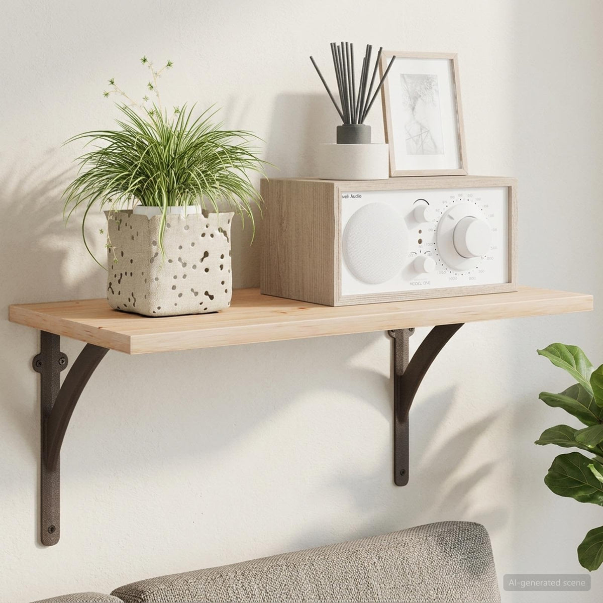Wandplank Beugels 2 st Antiek Bruin 14,5 x 14,5 x 3,5 cm Staal is nu te koop bij PeponiXL, paradijselijk wonen!