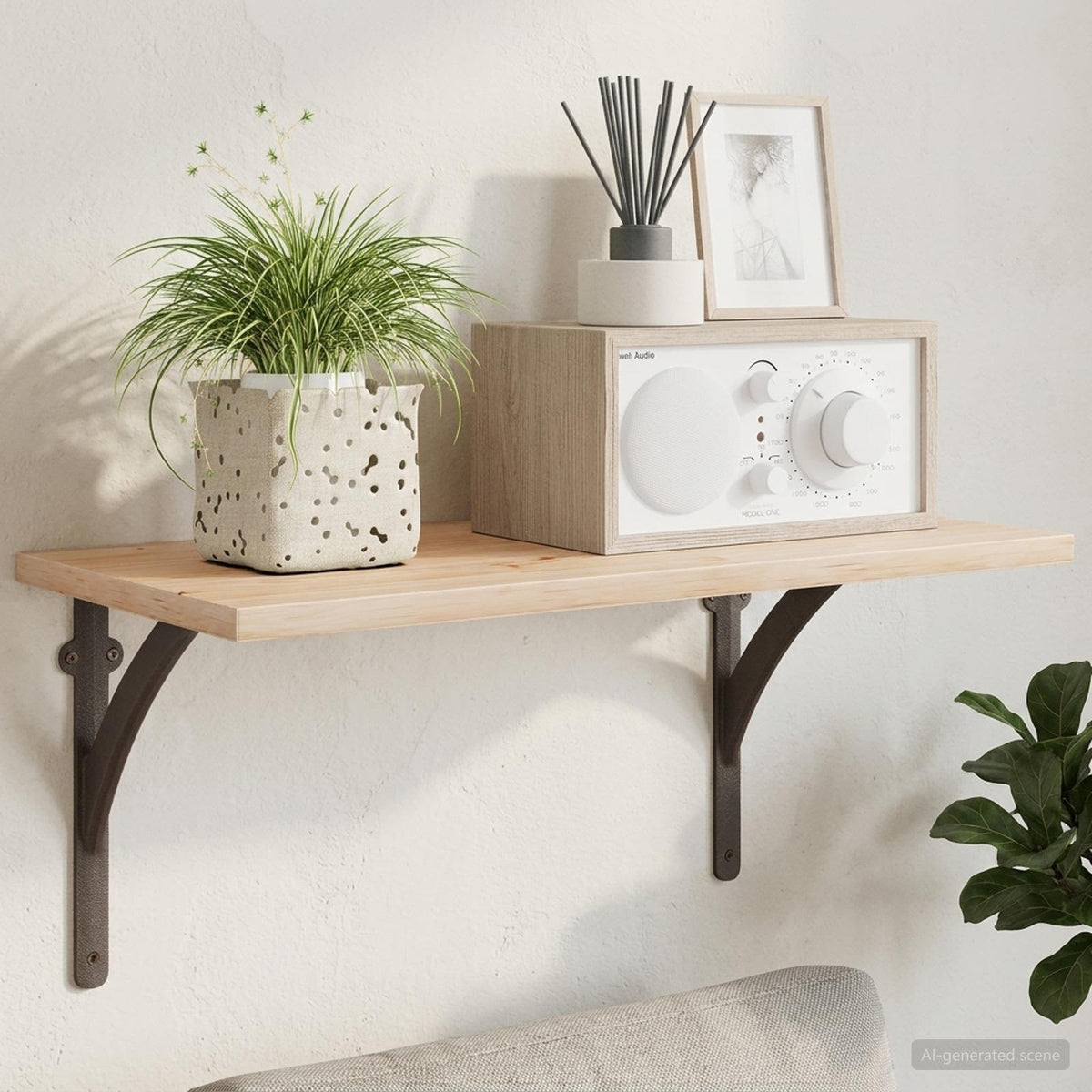 Wandplank Beugels 2 st Antiek Bruin 21 x 21 x 3,5 cm Staal is nu te koop bij PeponiXL, paradijselijk wonen!