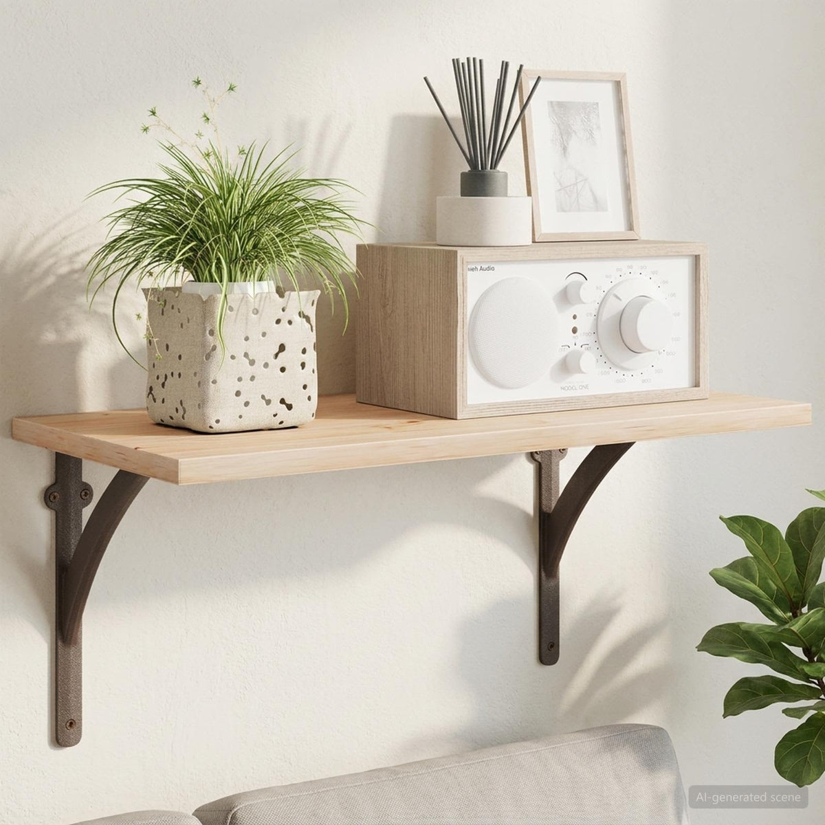 Wandplank Beugels 12 st Antiek Bruin 21 x 21 x 3,5 cm Staal is nu te koop bij PeponiXL, paradijselijk wonen!