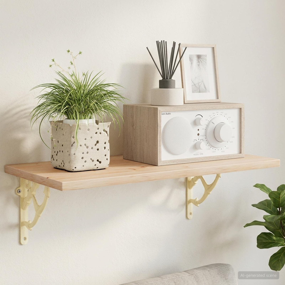 Wandplank Beugels 2 st Antiek wit 10 x 10 x 3 cm Staal is nu te koop bij PeponiXL, paradijselijk wonen!