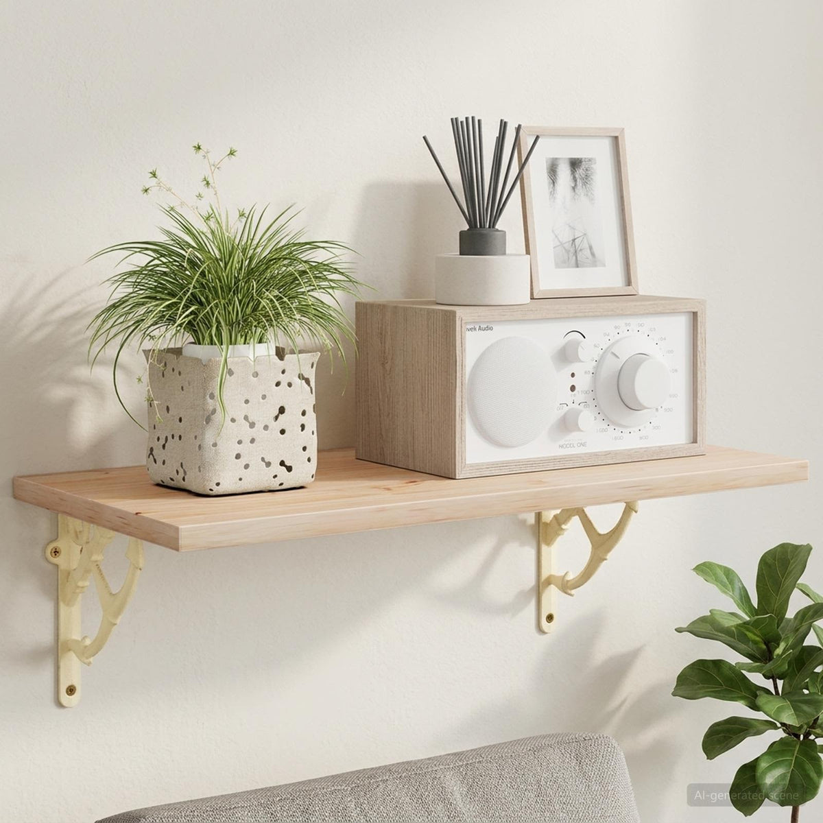 Wandplank Beugels 12 st Antiek wit 21 x 21 x 3.5 cm Staal is nu te koop bij PeponiXL, paradijselijk wonen!