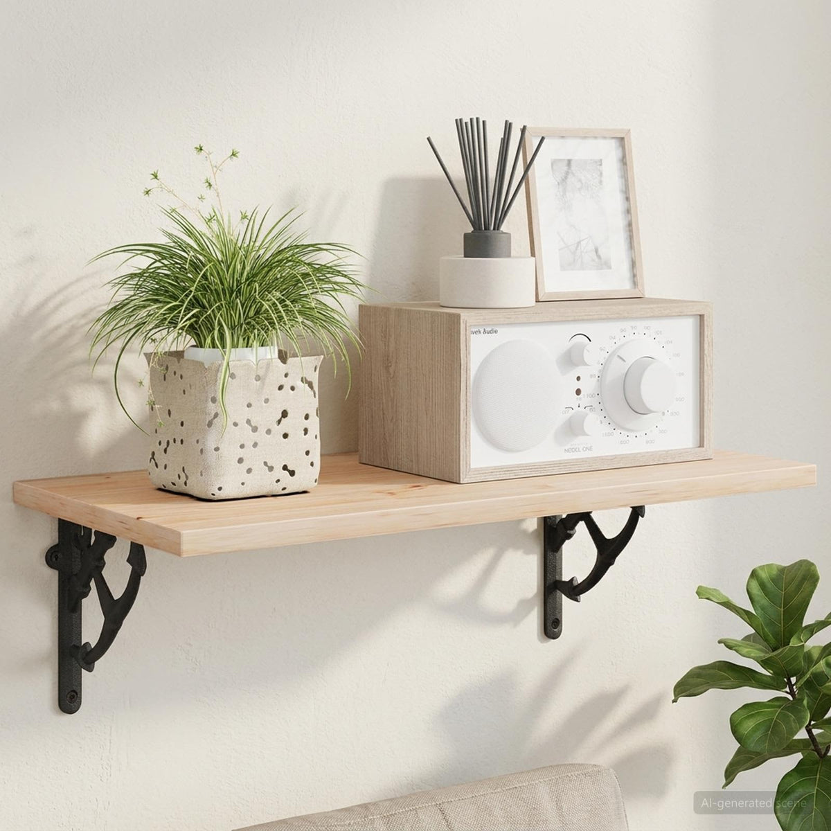 Wandplank Beugels 12 st Zwart 21 x 21 x 3.5 cm Staal is nu te koop bij PeponiXL, paradijselijk wonen!