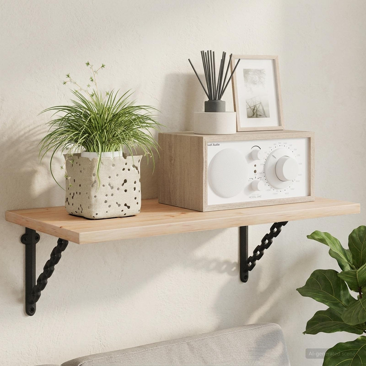Wandplank Beugels 2 st Zwart 10,5 x 10,5 x 3 cm Staal is nu te koop bij PeponiXL, paradijselijk wonen!