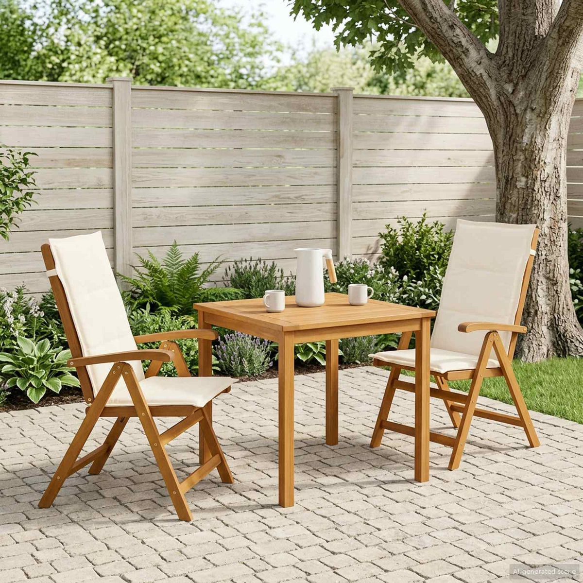 Recliner Tuinstoelen 2 st Naturel Massief Acaciahout is nu te koop bij PeponiXL, paradijselijk wonen!