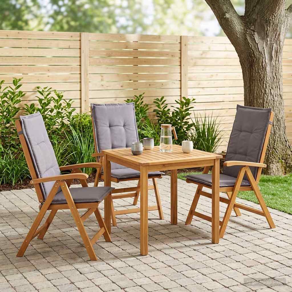 Recliner Tuinstoelen 3 st Naturel Massief Acaciahout is nu te koop bij PeponiXL, paradijselijk wonen!