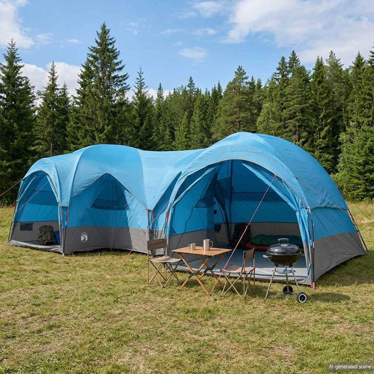 Gezinstent met regenzeil waterdicht 5-persoons Blauw is nu te koop bij PeponiXL, paradijselijk wonen!