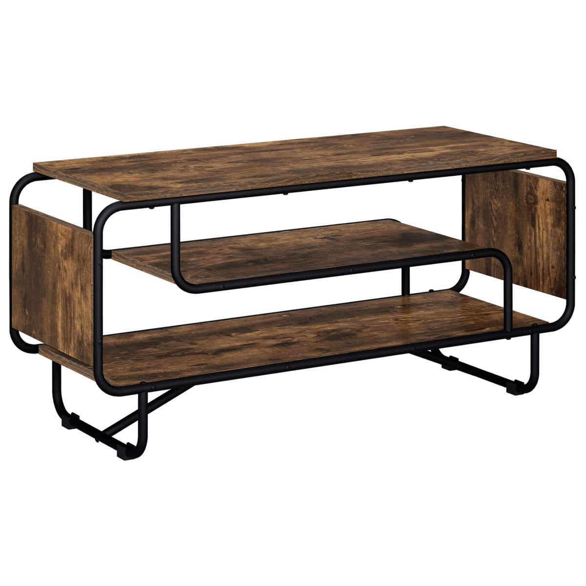 TV-standaard 98 x 36 x 45 cm Gerookt eiken Bewerkt hout is nu te koop bij PeponiXL, paradijselijk wonen!