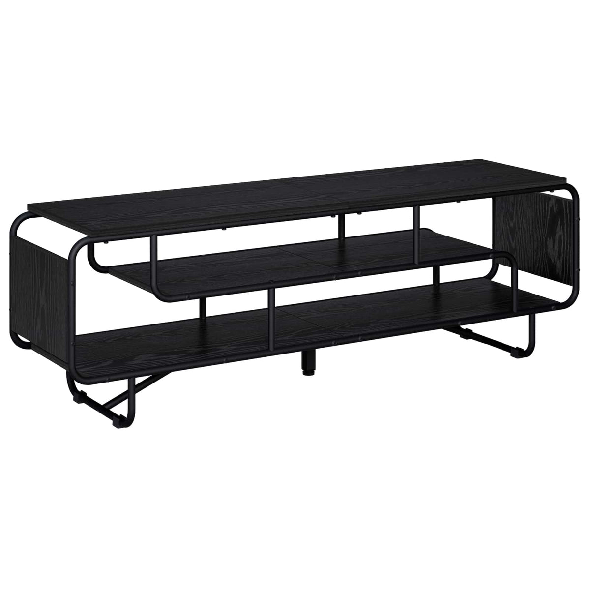 vidaXL TV-standaard 140 x 36 x 45 cm Zwart eiken Bewerkt hout
