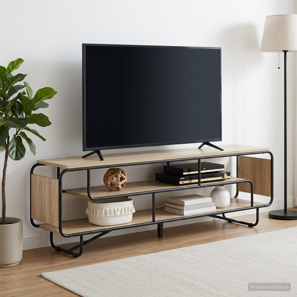 TV-standaard 180 x 36 x 45 cm Sonoma Eiken Bewerkt hout is nu te koop bij PeponiXL, paradijselijk wonen!