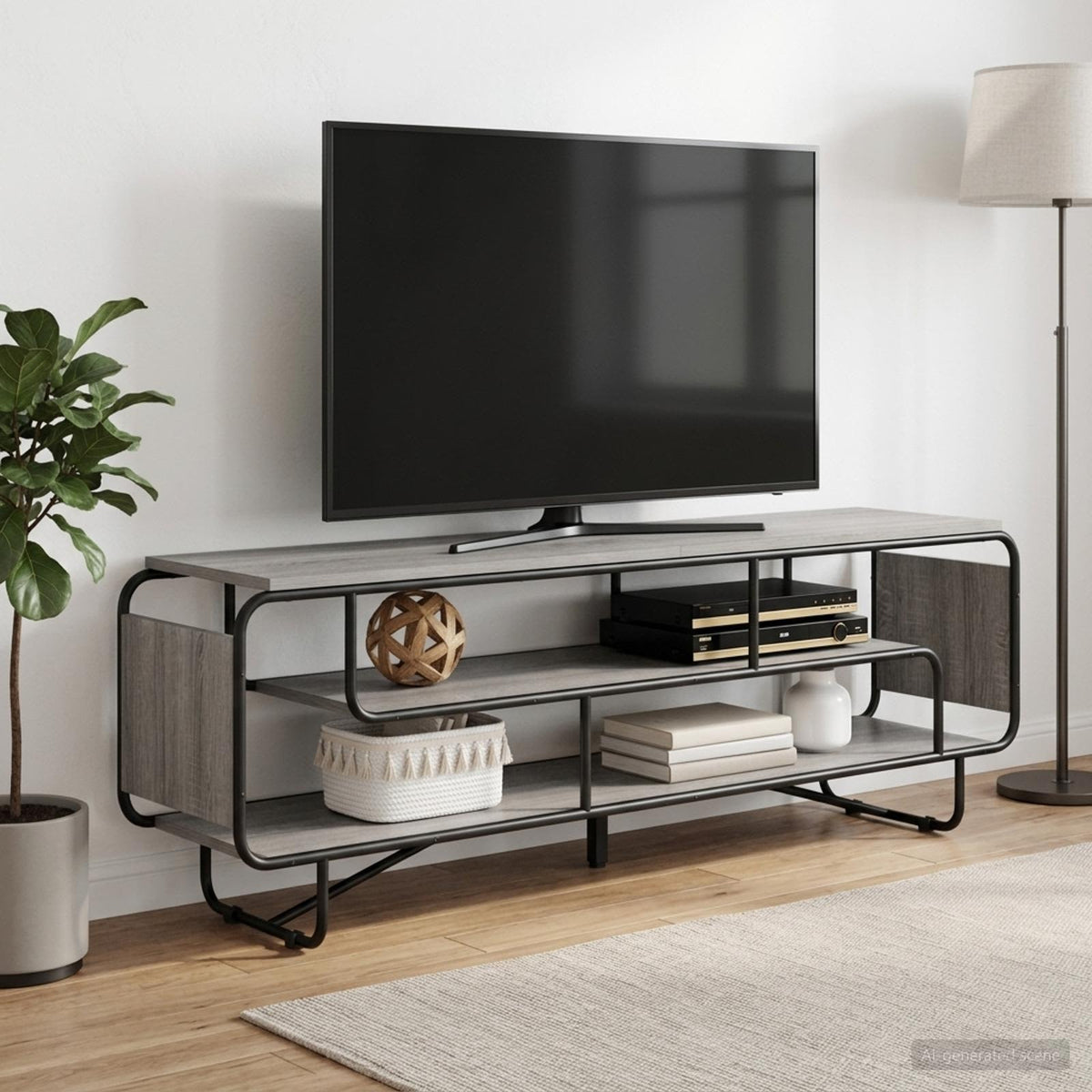 TV-standaard 180 x 36 x 45 cm Grijs Sonoma Bewerkt hout is nu te koop bij PeponiXL, paradijselijk wonen!