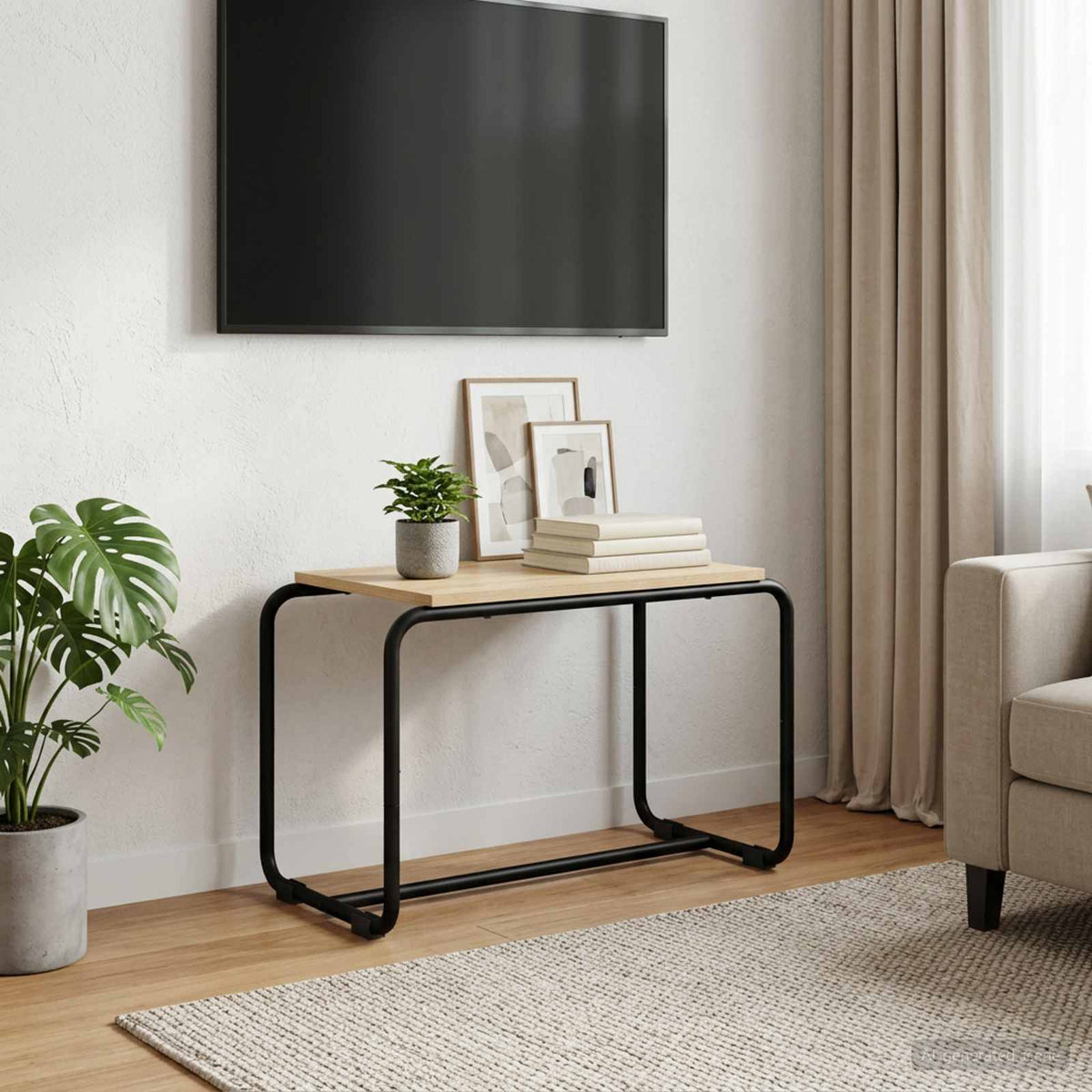 TV-standaard 60 x 35,5 x 42 cm Sonoma Eiken Bewerkt hout is nu te koop bij PeponiXL, paradijselijk wonen!