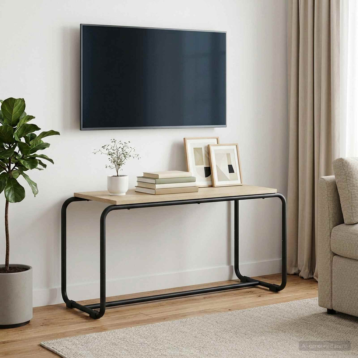 TV-standaard 80 x 35.5 x 42 cm Sonoma Eiken Bewerkt hout is nu te koop bij PeponiXL, paradijselijk wonen!