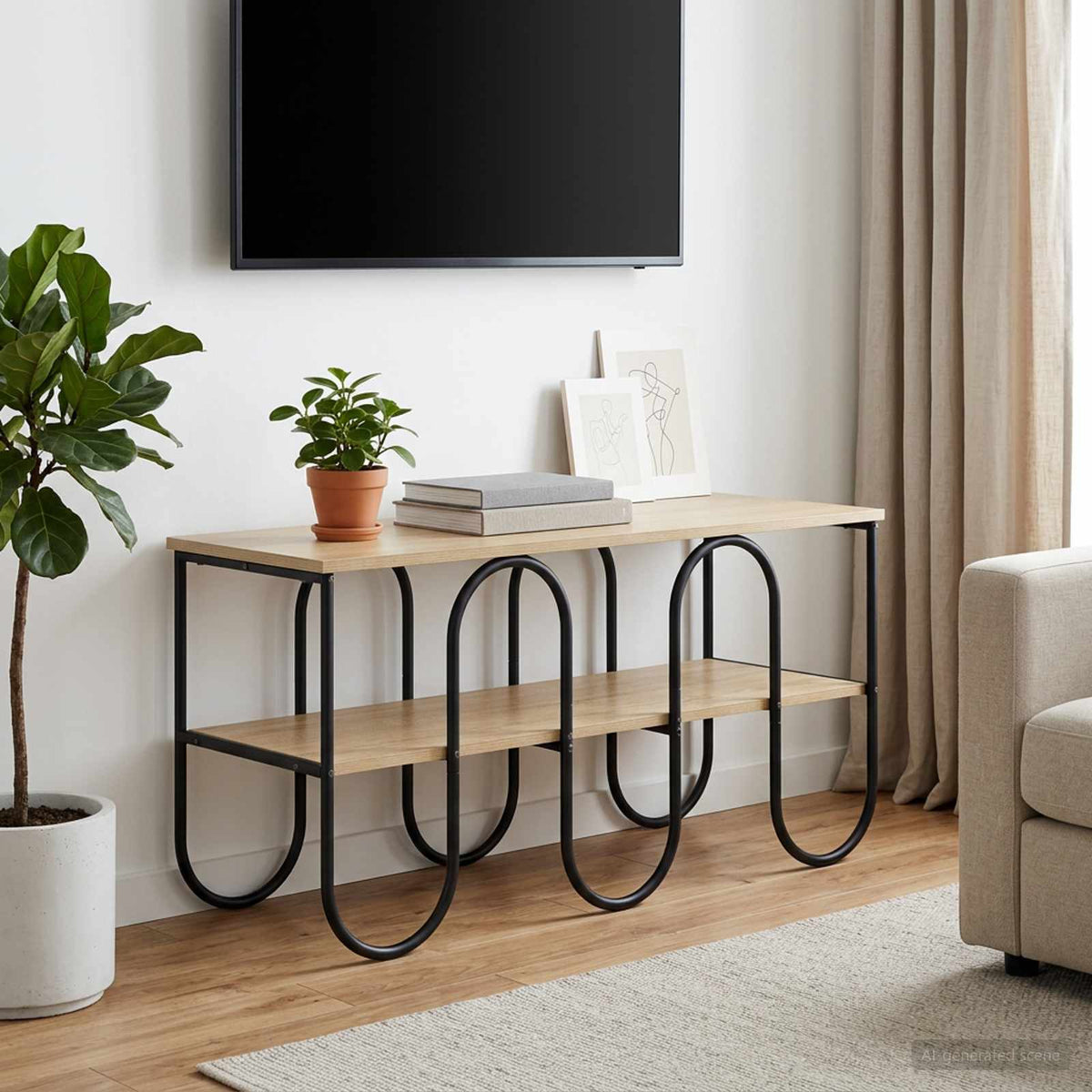 TV-standaard 100 x 40 x 50 cm Sonoma Eiken Bewerkt hout is nu te koop bij PeponiXL, paradijselijk wonen!