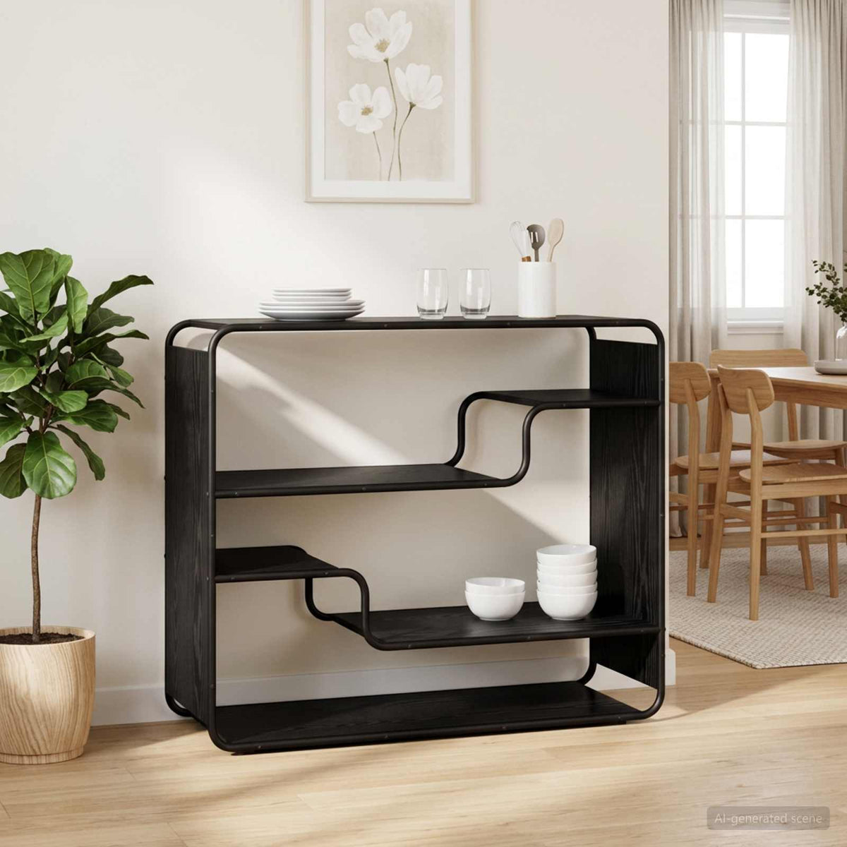 Dressoir Zwart eiken 98 x 37.5 x 75.5 cm Bewerkt hout is nu te koop bij PeponiXL, paradijselijk wonen!