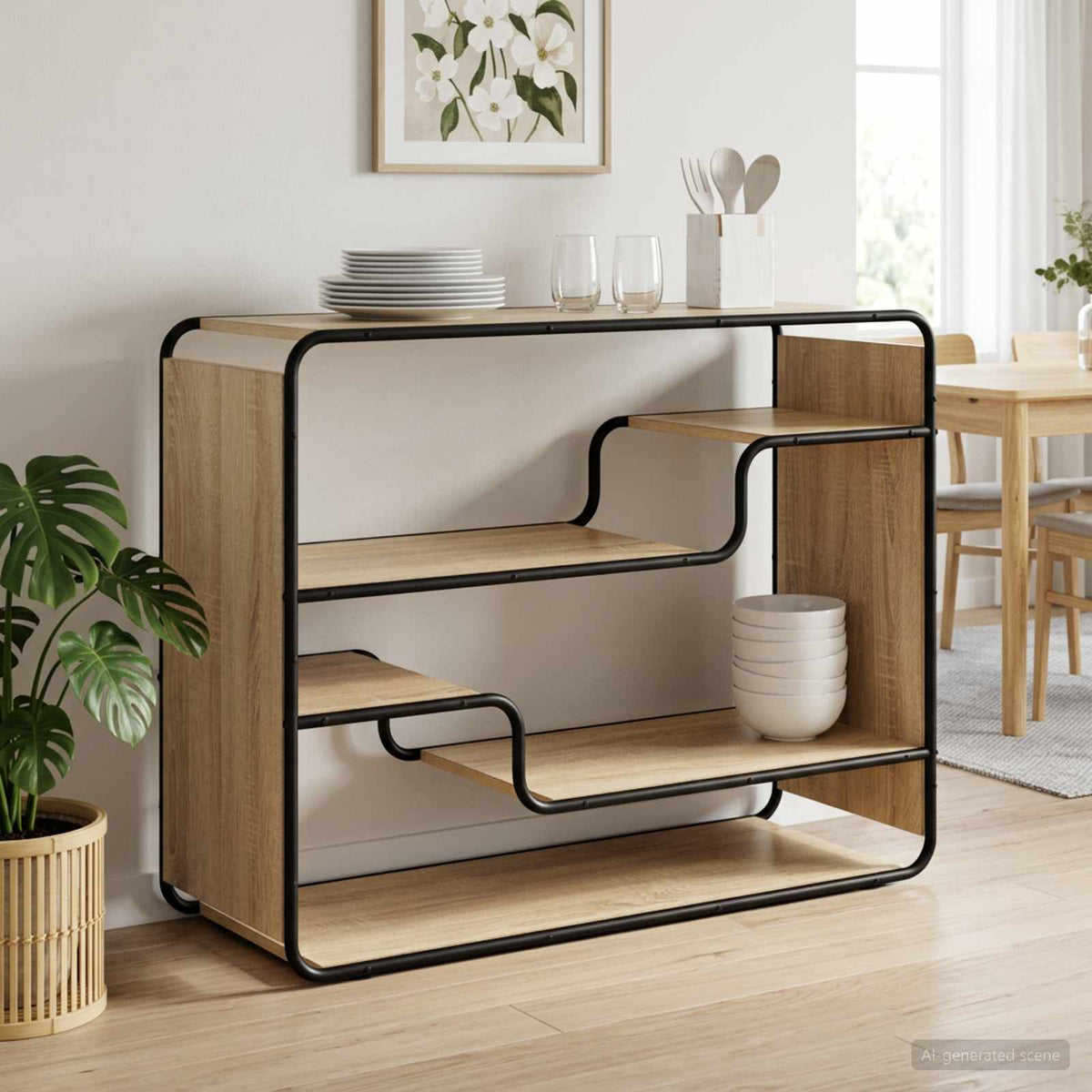 Dressoir Sonoma Eiken 98 x 37.5 x 75.5 cm Bewerkt hout is nu te koop bij PeponiXL, paradijselijk wonen!