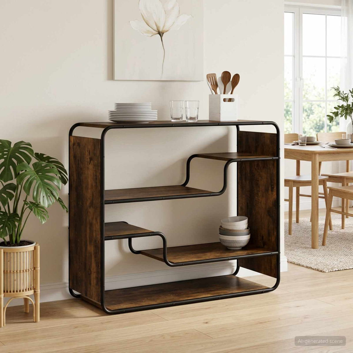 Dressoir Gerookt eiken 98 x 37.5 x 75.5 cm Bewerkt hout is nu te koop bij PeponiXL, paradijselijk wonen!