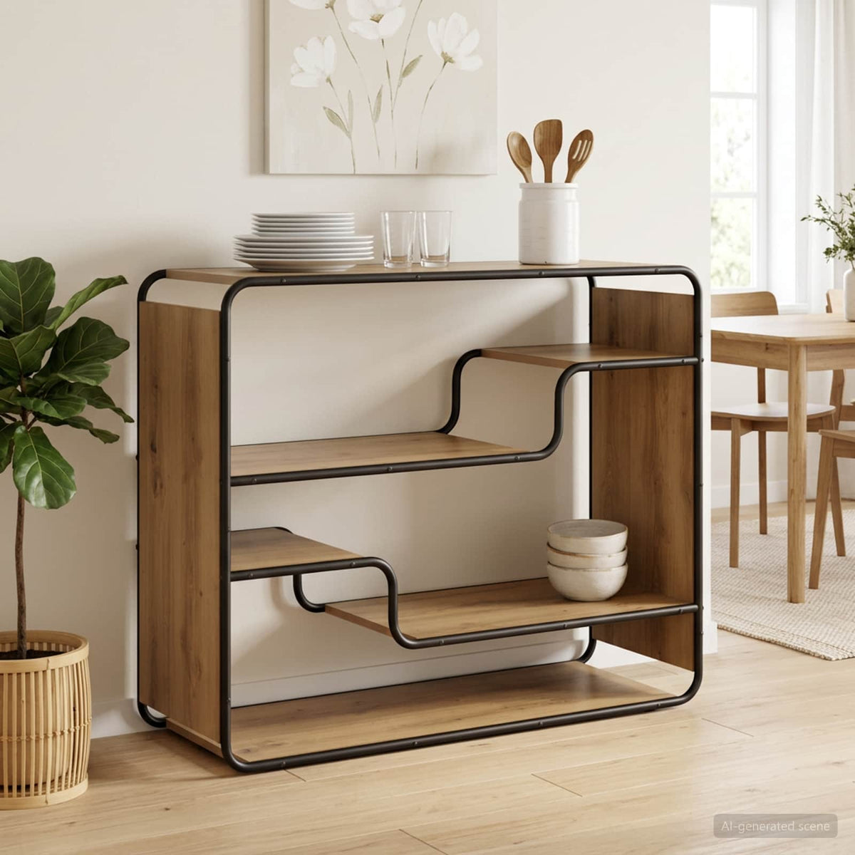 Dressoir Artisanaal eiken 98 x 37.5 x 75.5 cm Bewerkt hout is nu te koop bij PeponiXL, paradijselijk wonen!