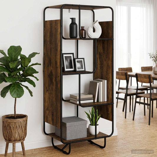 Hoge kast Gerookt eiken 60 x 37,5 x 144 cm Bewerkt hout is nu te koop bij PeponiXL, paradijselijk wonen!