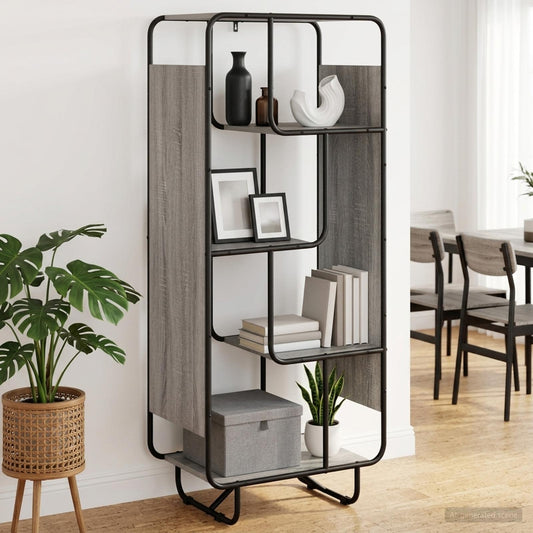 Hoge kast Grijs Sonoma 60 x 37,5 x 144 cm Bewerkt hout is nu te koop bij PeponiXL, paradijselijk wonen!