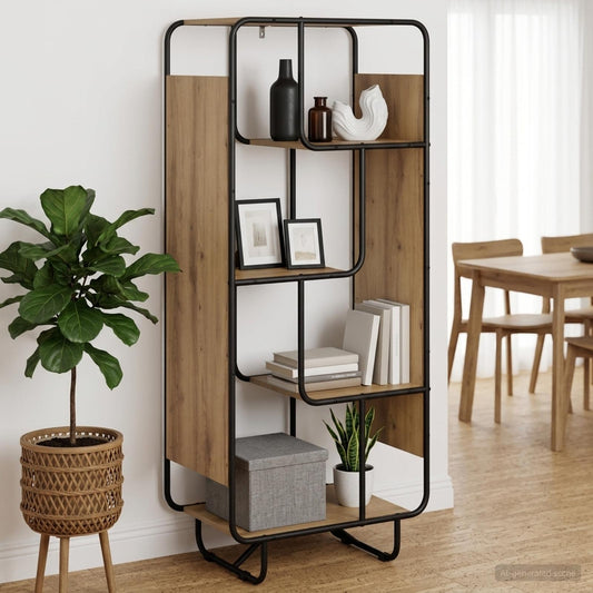Hoge kast Artisanaal eiken 60 x 37,5 x 144 cm Bewerkt hout is nu te koop bij PeponiXL, paradijselijk wonen!