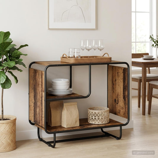 Dressoir Oud hout 80 x 37.5 x 64.5 cm Bewerkt hout is nu te koop bij PeponiXL, paradijselijk wonen!