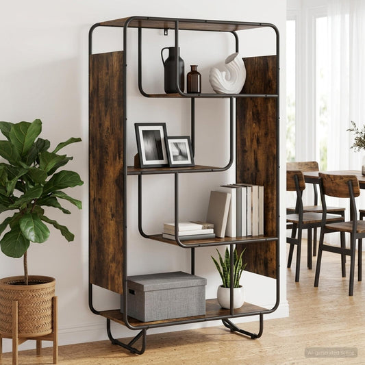Hoge kast Gerookt eiken 80 x 37,5 x 144 cm Bewerkt hout is nu te koop bij PeponiXL, paradijselijk wonen!