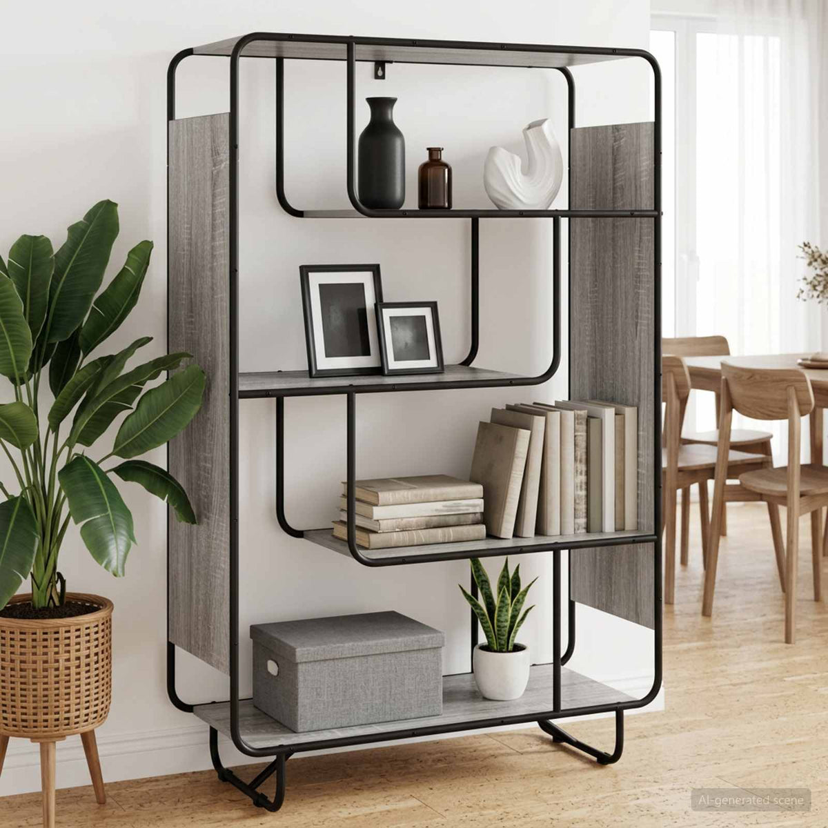 Hoge kast Grijs Sonoma 93.5 x 37.5 x 144 cm Bewerkt hout is nu te koop bij PeponiXL, paradijselijk wonen!