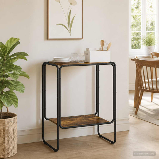 Dressoir Gerookt eiken 60 x 38 x 75 cm Bewerkt hout is nu te koop bij PeponiXL, paradijselijk wonen!
