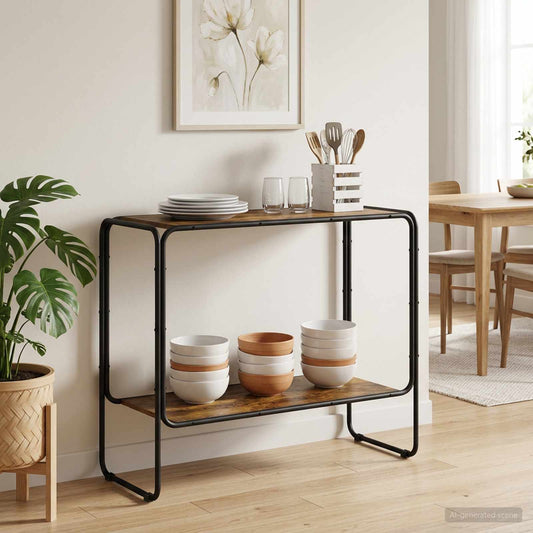 Dressoir Gerookt eiken 93.5 x 38 x 75 cm Bewerkt hout is nu te koop bij PeponiXL, paradijselijk wonen!