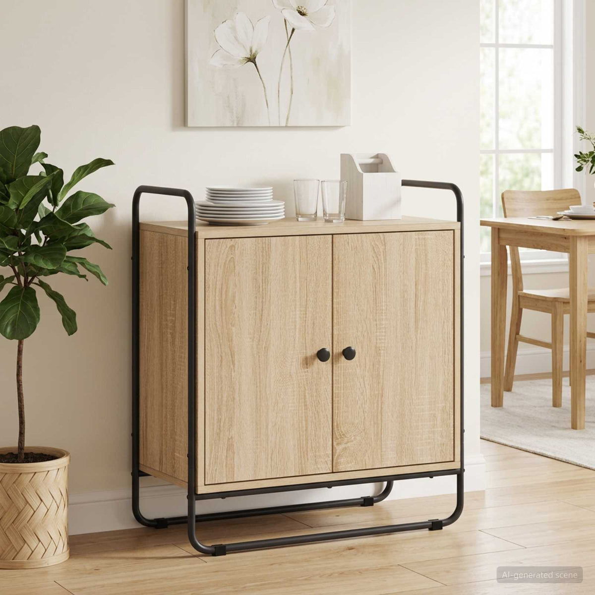 Dressoir Sonoma Eiken 68 x 35 x 75 cm Bewerkt hout is nu te koop bij PeponiXL, paradijselijk wonen!