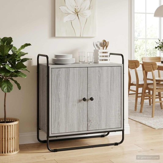 Dressoir Grijs Sonoma 68 x 35 x 75 cm Bewerkt hout is nu te koop bij PeponiXL, paradijselijk wonen!