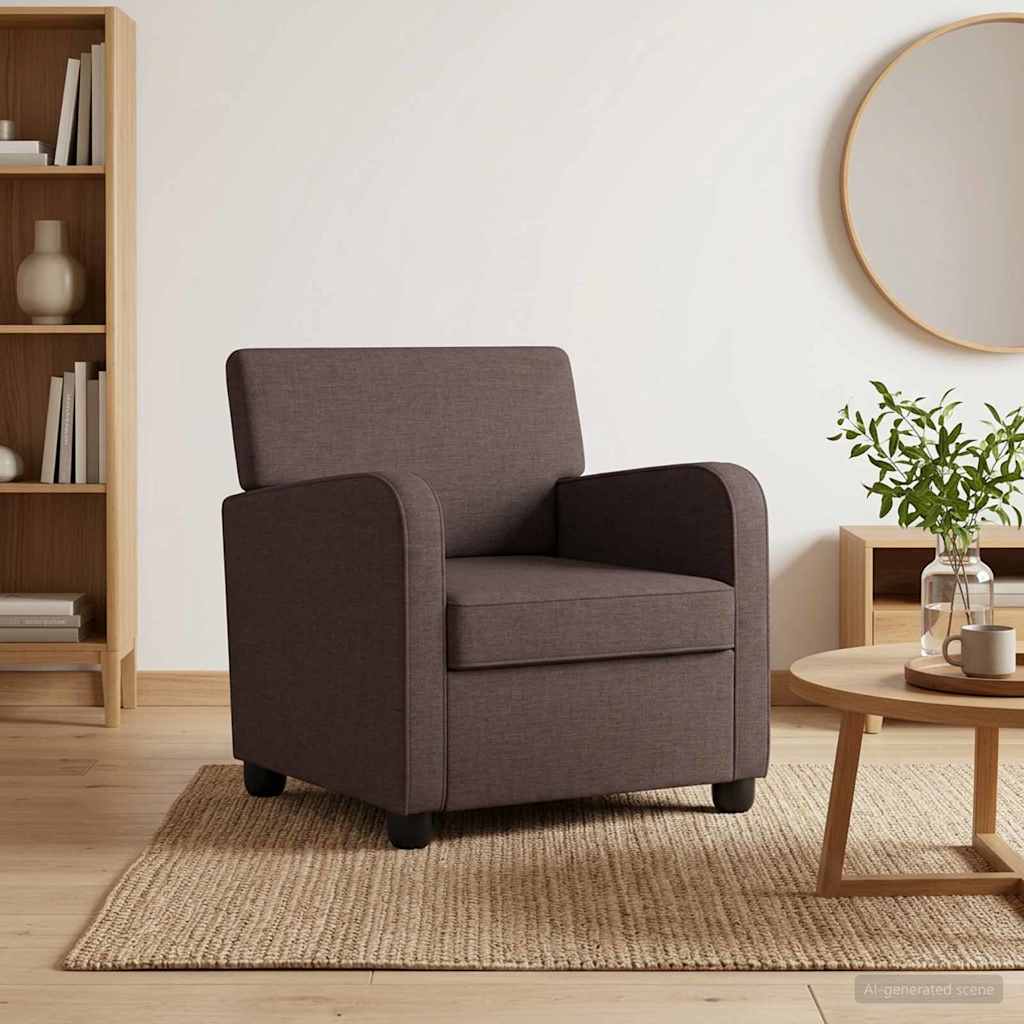 Fauteuil Donkerbruin Stof is nu te koop bij PeponiXL, paradijselijk wonen!