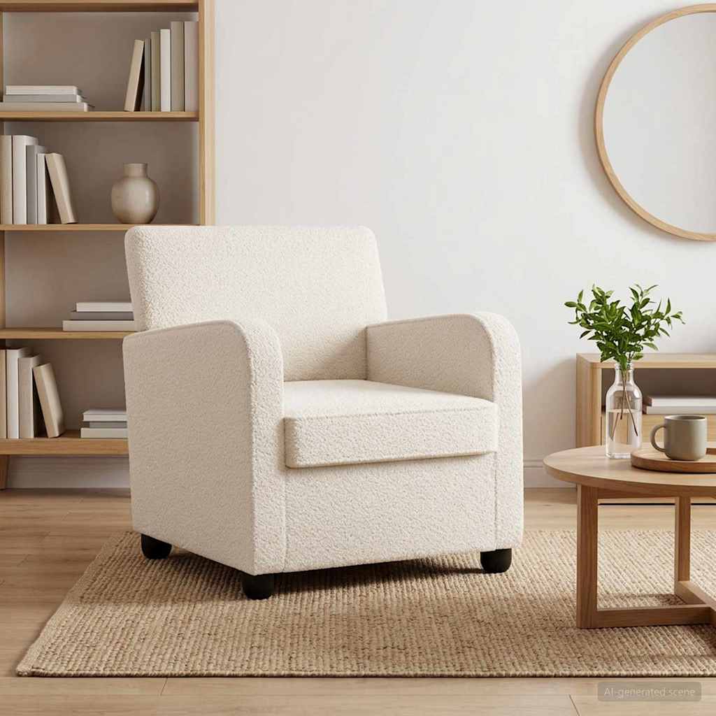 Fauteuil Crèmekleurig Kunstlamswol is nu te koop bij PeponiXL, paradijselijk wonen!