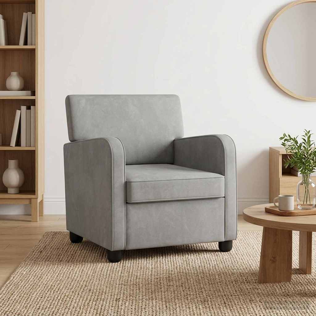 Fauteuil Lichtgrijs fluweel is nu te koop bij PeponiXL, paradijselijk wonen!