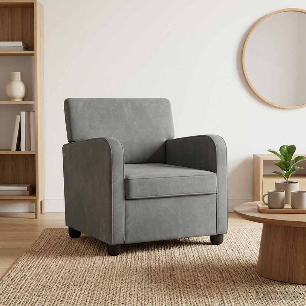 vidaXL Fauteuil Donkergrijs fluweel