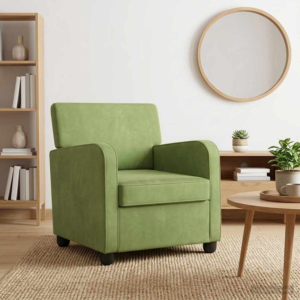 vidaXL Fauteuil Lichtgroen fluweel
