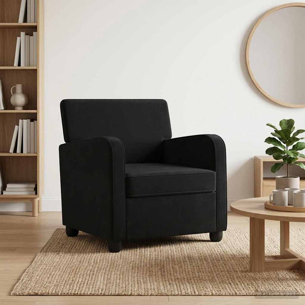 Fauteuil Zwart fluweel is nu te koop bij PeponiXL, paradijselijk wonen!