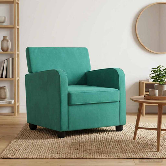 vidaXL Fauteuil Turquoise fluweel