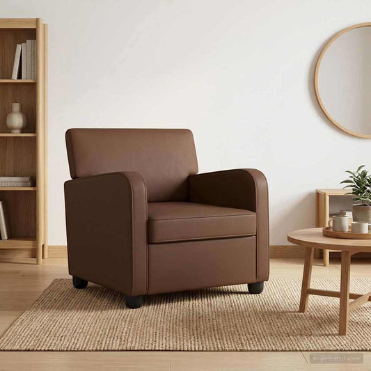 Fauteuil Bruin Kunstleer is nu te koop bij PeponiXL, paradijselijk wonen!