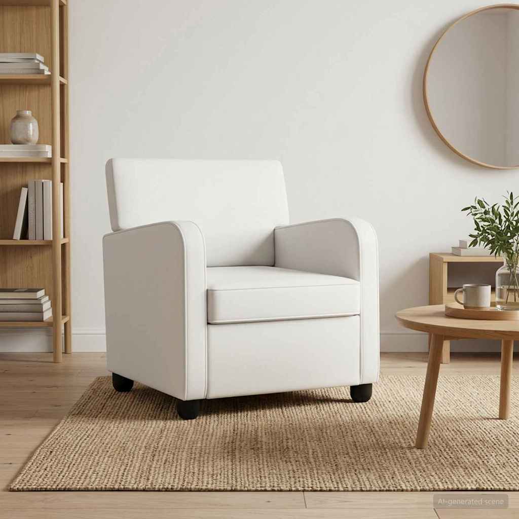 Fauteuil Wit Kunstleer is nu te koop bij PeponiXL, paradijselijk wonen!