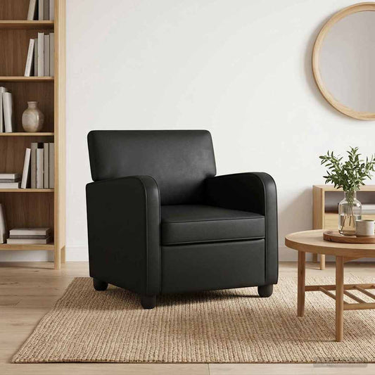 Fauteuil Glanzend zwart Kunstleer is nu te koop bij PeponiXL, paradijselijk wonen!