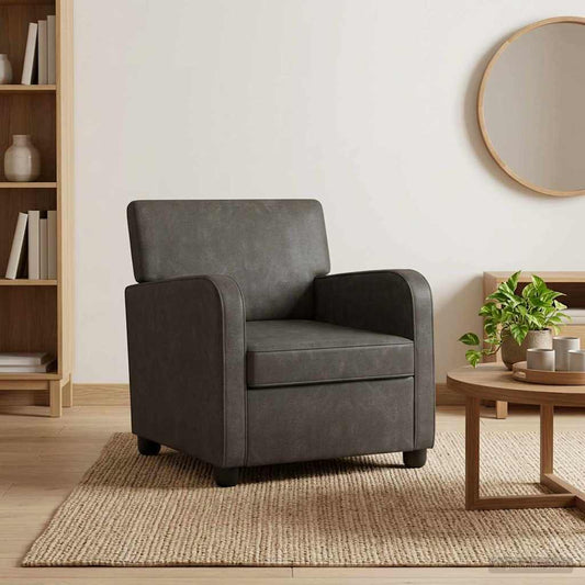 Fauteuil Antiekzwart Kunstleer is nu te koop bij PeponiXL, paradijselijk wonen!