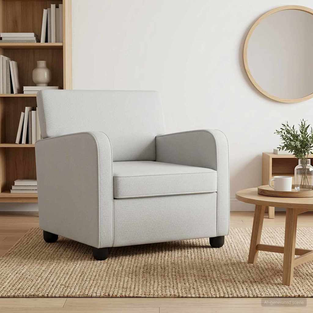 vidaXL Fauteuil Lichtgrijs fluweel