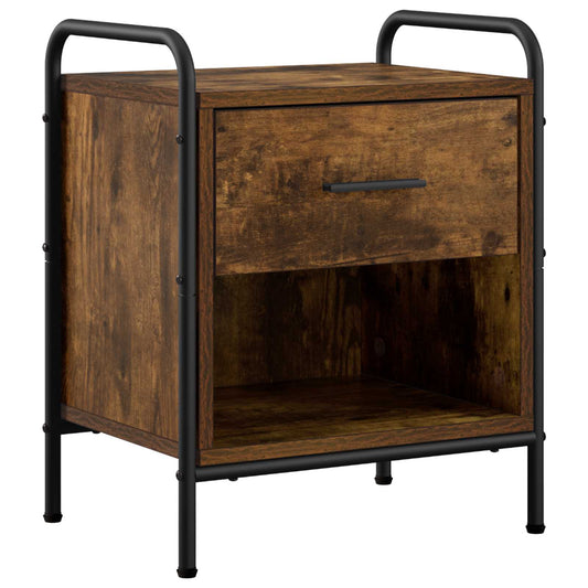Nachtkastje Gerookt eiken 40 x 30 x 50 cm Bewerkt hout is nu te koop bij PeponiXL, paradijselijk wonen!