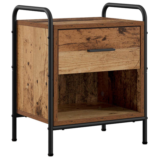 vidaXL Nachtkastje Oud hout 40 x 30 x 50 cm Bewerkt hout