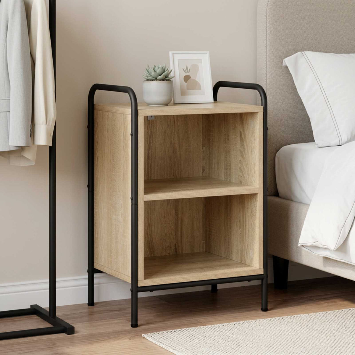 Nachtkastje Sonoma Eiken 40 x 30 x 60 cm Bewerkt hout is nu te koop bij PeponiXL, paradijselijk wonen!